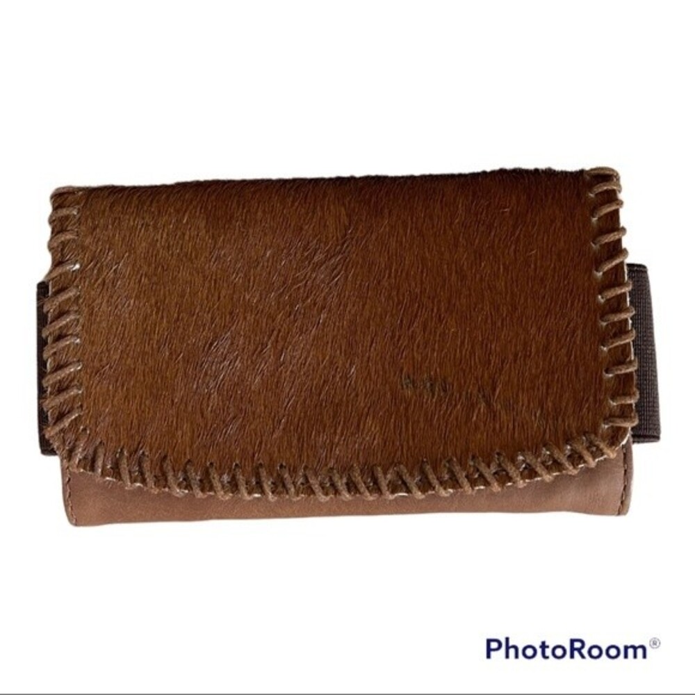 Genuine Leather Wallet with Cow Hide - Wrist Wallet - EUC